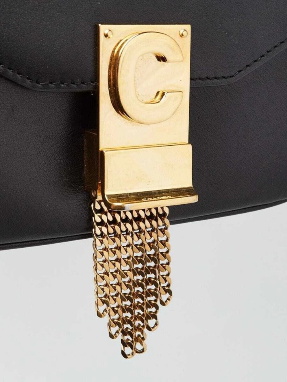 Celine Black Smooth Leather Small Pampille C Flap Bag - Picture 6 of 12